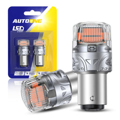 AUTOONE 1157 red bulb front view showing bright red lens and base for clear signaling
