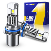 AUTOONE 9007 HB5 front view showing plug-and-play design and improved visibility