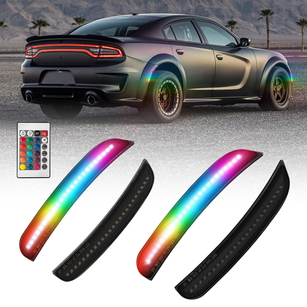 AUTOONE front-installed on Charger showing clean fit and added style