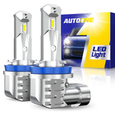 AUTOONE front view of pack showing two bulbs and benefits of quick installation