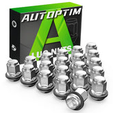 AUTOPTIM front view of 20 chrome lug nuts showing OEM-style finish and uniform fit