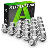 AUTOPTIM front view of 20 lug nuts showing full chrome set and even finish