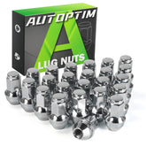 AUTOPTIM front view of 24 chrome lug nuts showing neat factory-style appearance and fit