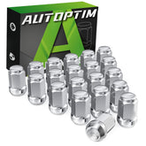 AUTOPTIM front view packaging showing chrome lug nuts and complete set benefit