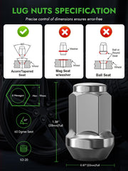 AUTOPTIM lug nut close-up of threads and 60-degree seat for secure fit
