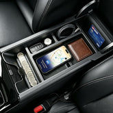 Autorder front view of center console organizer showing tidy compartments and fit