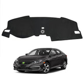 Autorder front view of dash cover mat for Honda Civic showing clean fit and protection
