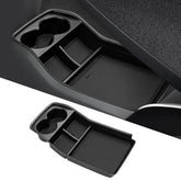 Autorder front view installed in EV9 showing tidy console organization