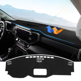 Autorder front view of dash cover fitted on Tundra reduces glare and protects dash