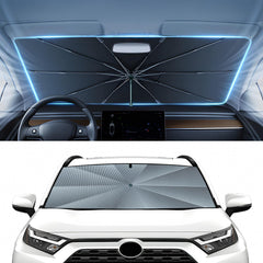 Autorder front view installed on RAV4 showing full windshield coverage and cool cabin benefit
