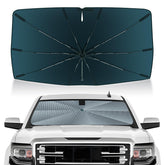 Autorder front view installed on Silverado showing full windshield coverage and cooling benefit