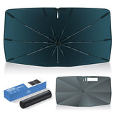 Autorder front view showing folded shade and storage bag, saves space