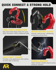 AUTORICH shackle latch detail with magnetic closure, secure quick attachment benefit