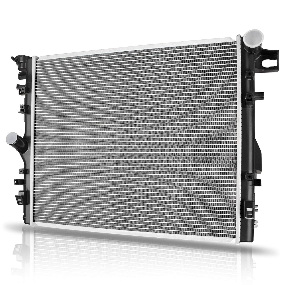 AUTOSAVER88 radiator front view showing mounting points and outlet ports for easy fit