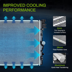 AUTOSAVER88 radiator installed in Jeep engine bay demonstrating direct-fit replacement