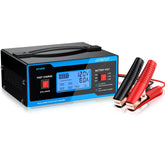 AUTOUTLET front view of charger showing ports and status, highlights portability and durability