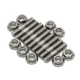 AUTOVIC front view of nine manifold studs and nuts showing complete kit and fitment benefit