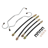 AUTOVIC front hoses kit packaging showing complete brake replacement set benefits
