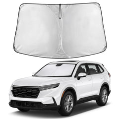 Autovir sun shade front view showing full windshield coverage and protection