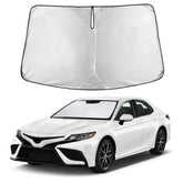 Autovir front view showing full-fit Camry windshield coverage and sun protection