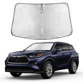 Autovir front packaging for Highlander windshield shade showing fit and brand benefits