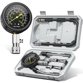 AUTOWN front view of gauge and gray carrying case showing portability and protection