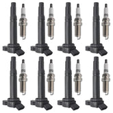 Autowxjq front packaging of ignition coil and iridium spark plug kit showing kit completeness and label benefits