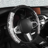 AUTOYOUTH front view of leopard steering cover showing full design and fit benefit