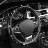 AUTOYOUTH front view steering wheel cover showing full bling design and stylish finish