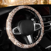 AUTOYOUTH front packaging showing leopard steering wheel cover benefit: stylish protection