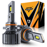 Auxbeam 9005 F15 front view showing compact housing and bright lens benefits visibility