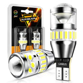 Auxbeam 921 front view of bulb showing fit and bright 6500K light benefit