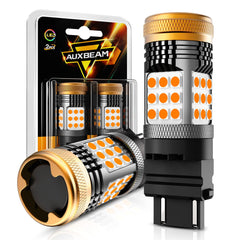 Auxbeam B21 front bulb showing full 360° illumination benefit