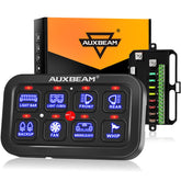 Auxbeam BA80 front panel showing switches and icons for intuitive control and quick access