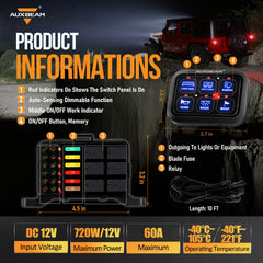 Auxbeam BC60 relay control box with labeled terminals for safe power distribution