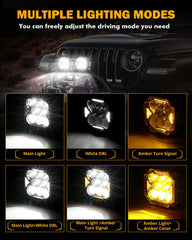 Auxbeam Cube‑Z closeup of aluminum housing and PC lens for durable heat dissipation