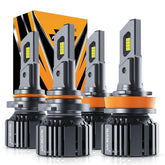 Auxbeam F15 front view showing bright lamp face and focused beam benefit