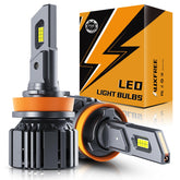Auxbeam F15 front view showing bright lens and improved visibility benefit