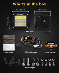 Auxbeam white spot beam projection showing long-range visibility benefit