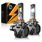 Auxbeam Q40 front view showing compact housing and clear lens, highlights easy fit