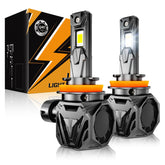 Auxbeam Q40 front view showing compact metal body and precise beam alignment benefit improved fit
