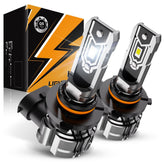 Auxbeam Q5 front view showing compact housing and bright output