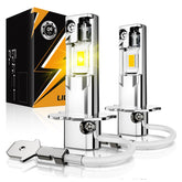 Auxbeam Q6 front view showing yellow lens and robust housing for improved visibility