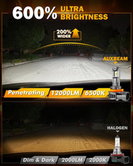 Auxbeam Q6 installed on vehicle front showing improved visibility