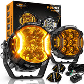 Auxbeam V-Ultra front view showing bright LED array and clear benefit of powerful illumination