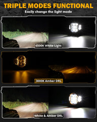 Auxbeam V-Ultra mounted on bumper demonstrating improved night visibility
