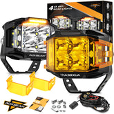 Auxbeam V-MAX front view pod displaying powerful white beam and compact form