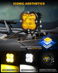 Auxbeam XP-Ultra rear view showing sealed DT connector and waterproof junction for durability