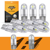Auxbeam Y3 front packaging showing ten LED bulbs and benefits