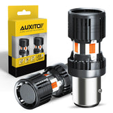 AUXITO front view of 1157 amber bulbs showing fit and finish for quick replacement